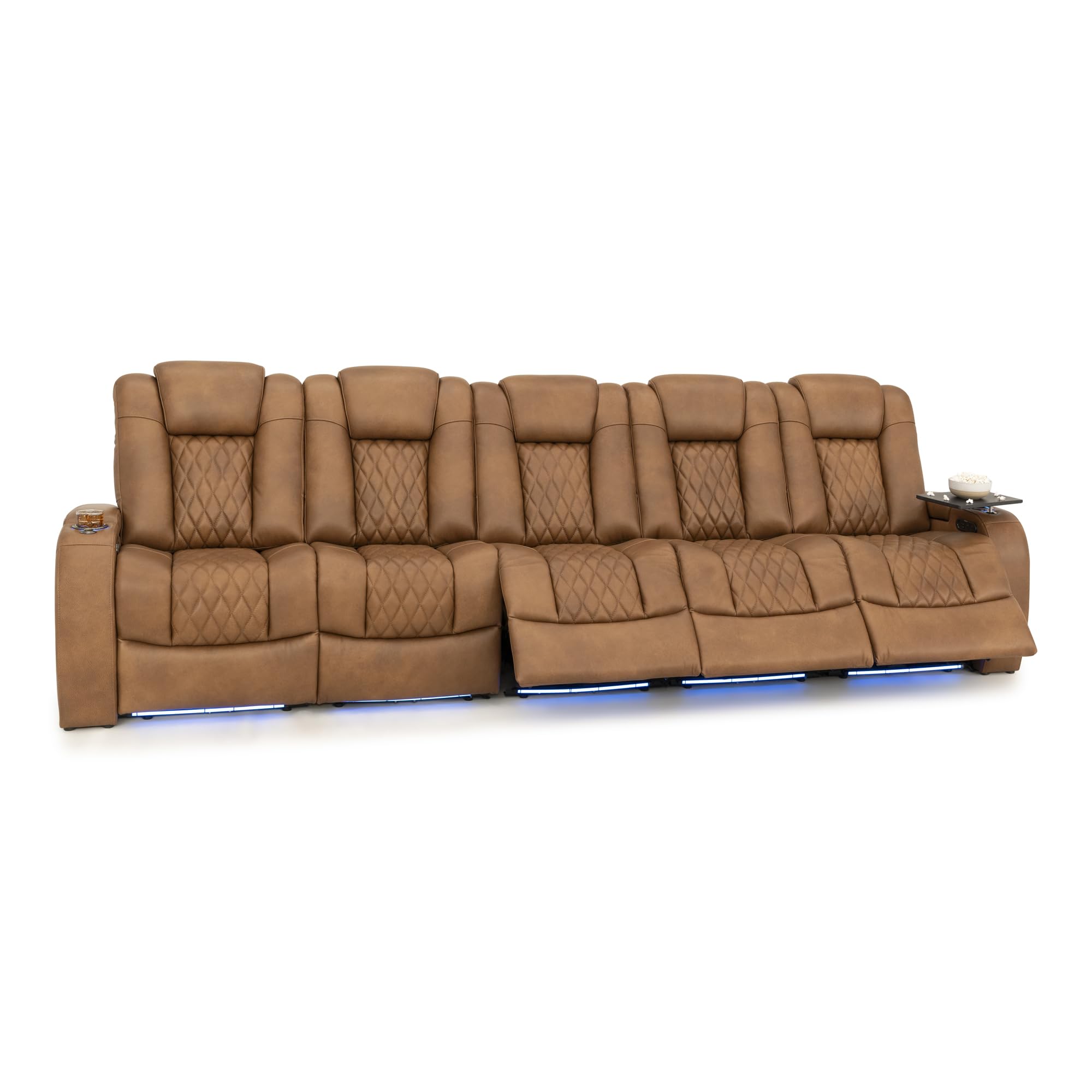 Seatcraft Diamante Home Theater Seating Tawny Row of 5 Sofa