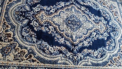 Miniatura 3 de EMIRATES Alfombra tradicional persa con diseño azul oscuro 520 (5 pies 3 pulgadas x 7 pies 2 pulgadas)