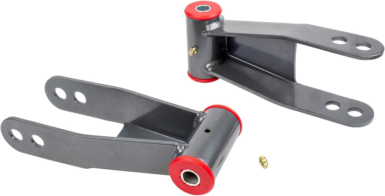 WULF 2" Rear Adjustable Lowering Leveling Kit Shackles 2019 to 2024 compatible with model Chevy Silverado compatible with model GMC Sierra 2WD 4X4