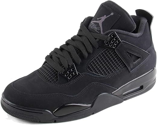 Nike Mens Air Jordan Retro 4 "Black CAT Black/Black-LT Graphite Synthetic Size 12
