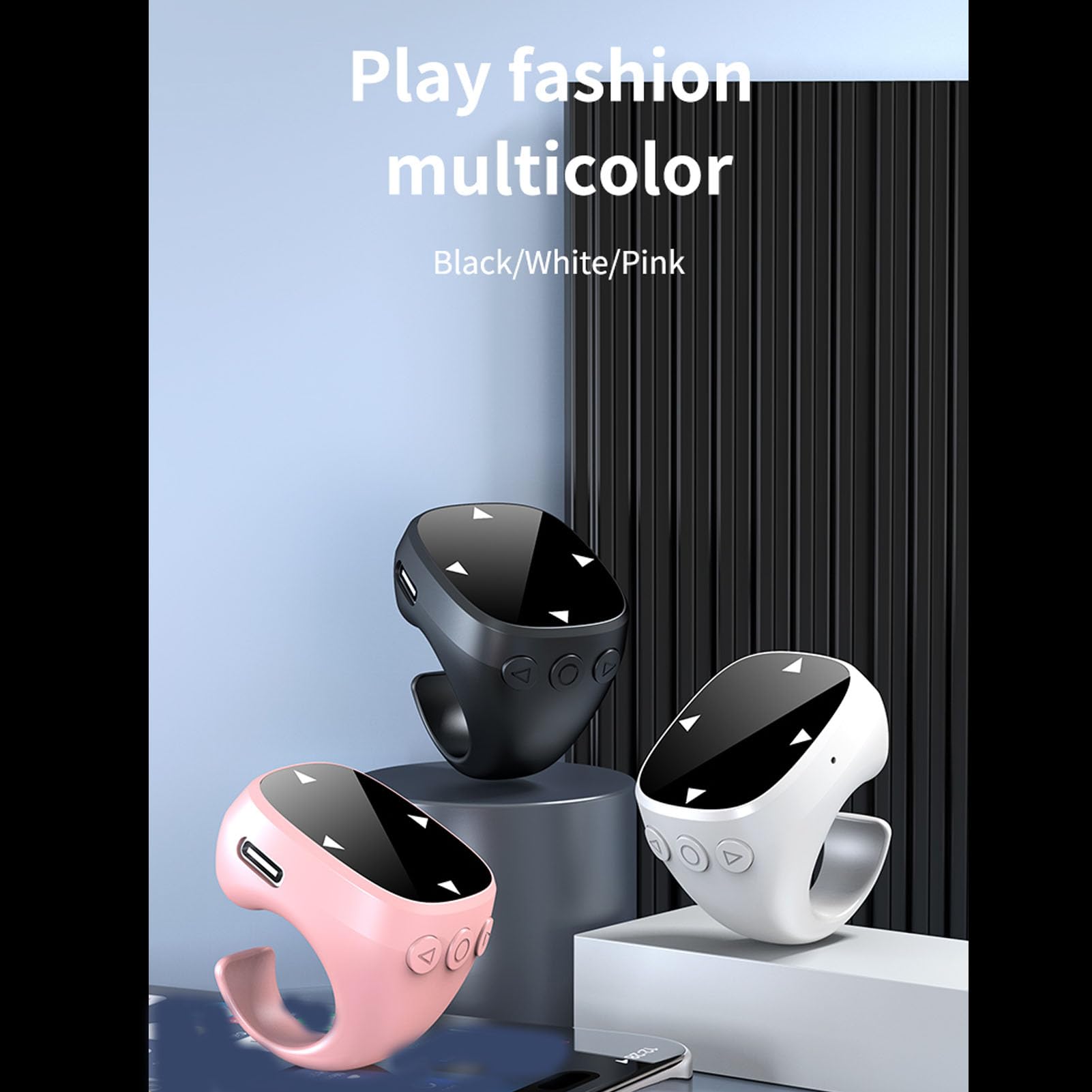 Bluetooth 5.4 Scrolling Ring Mit Touchpad - Kabelloser Seitenwender & Kamera Fernbedienung Für IOS Android - 150mAh Für E-Books, Videos & Präsentationen
