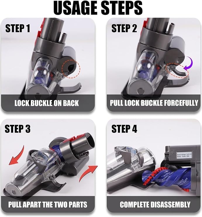 Dyson V7 V8 V10 V11 V15 İle Uyumlu Anti-Tangle Mini Motorlu Başlık - Saç Ve Evcil Hayvan Tüyü Temizleyici