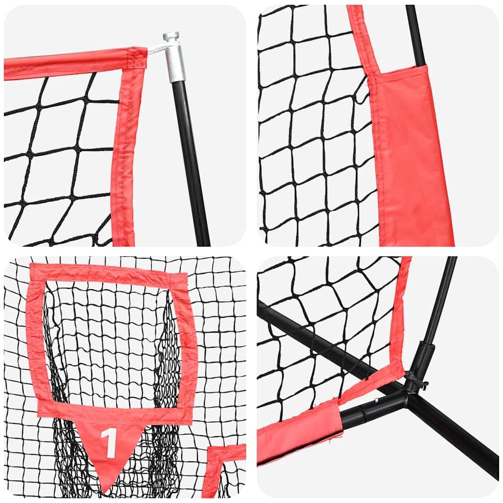 Baseball-Übungsnetz Schwarz 214,5 x 89,5 x 181 cm Polyester langlebig für Training, Fangen, Pitching im Außenbereich, inklusive Tragetasche, geeignet für Teamsport, Kinder, Erwachsene