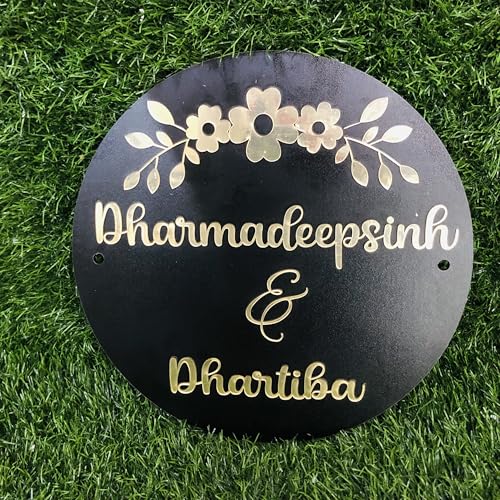 Image of DON'T JUDGE ME Home Entrance Name Plate, Name Plate for Home Entrance | Round Shape | Colour :-Gold And Black | Material:- MDF (12 INCHES)