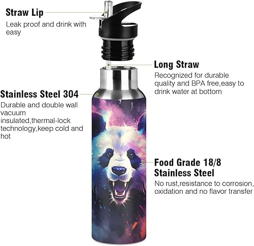 Vista 165 de Botella de agua amarilla para niños y niños, con aislamiento de acero inoxidable, para agua fría y caliente, con tapa con pajilla, para deportes