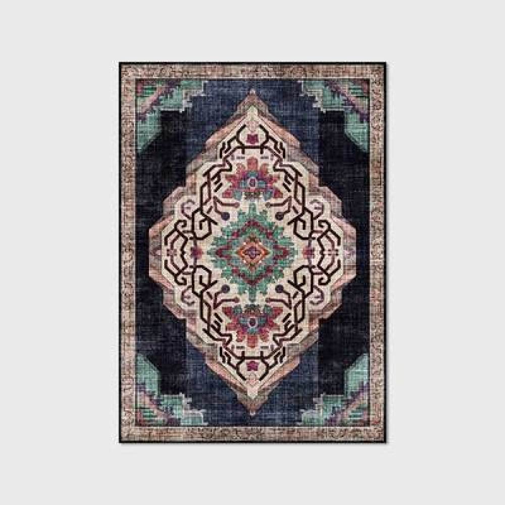 Dywany salon dywaniki abstrakcyjne geometryczne retro niebieskie antypoślizgowe bardzo duże średnie wystrój domu dywaniki podłogowe 140 x 200 cm