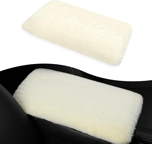 Paquete de 1 almohadilla para consola central de automóvil, 11.81 x 7.87 pulgadas, tapete de felpa para reposabrazos de automóvil, funda de