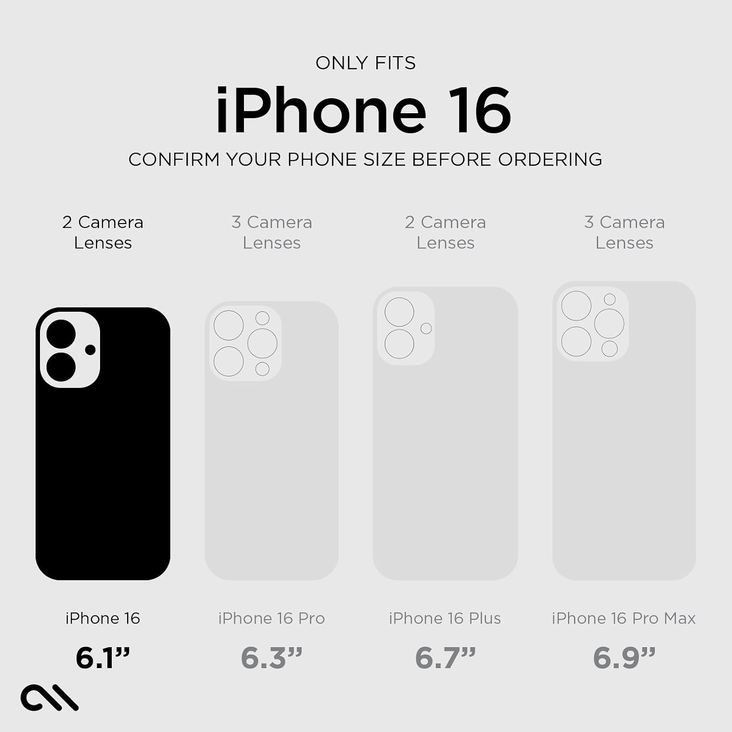 Case-Mate iPhone 16 Case [Compatible with MagSafe] Tough Shockproof Phone Case with 16ft D3O Drop Protection - Premium Rugged Cover for iPhone 16 - Black image 2