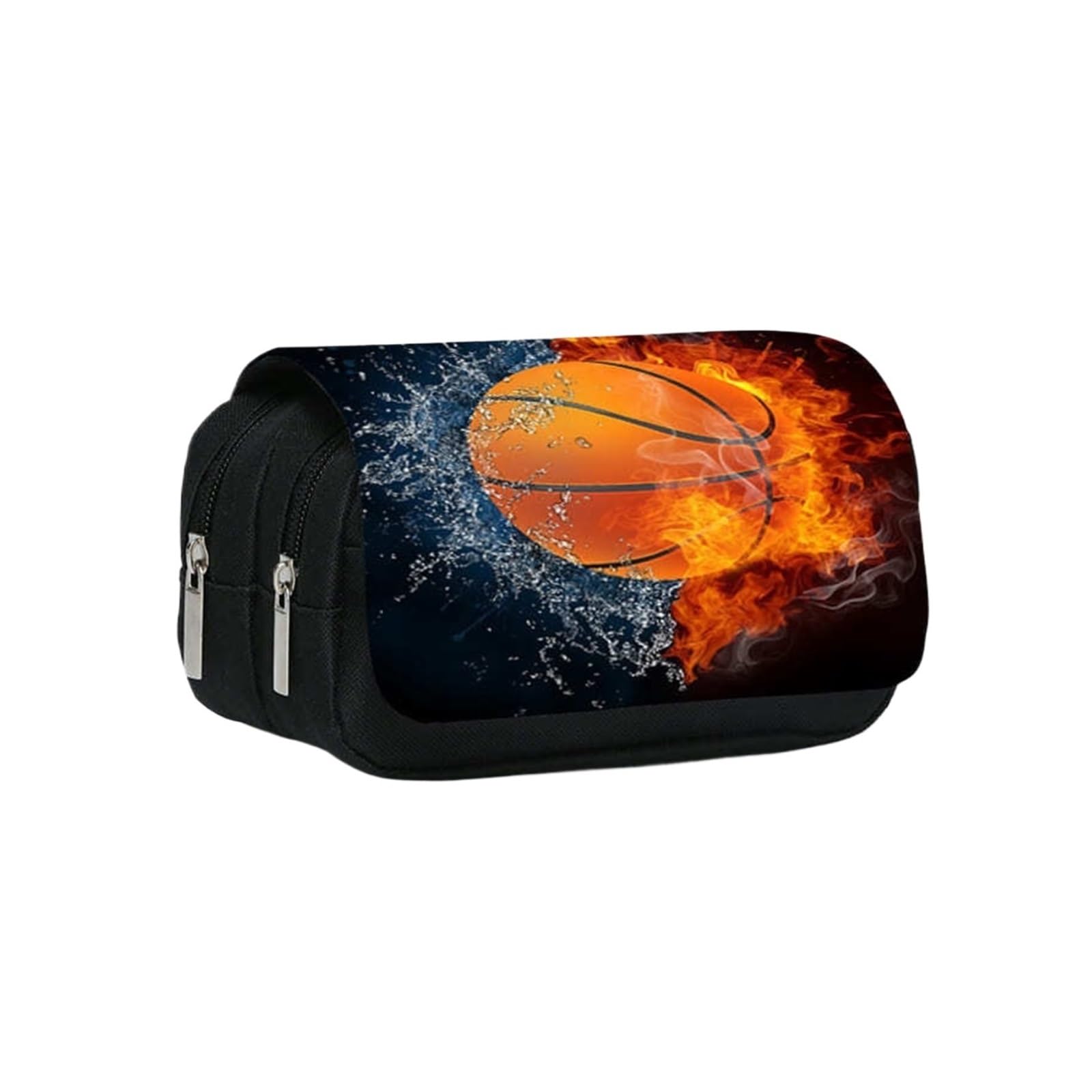 Portapenne da basket for la scuola | Flip a doppio strato, cartone animato 2D, regalo for bambini, organizer for cancelleria(Dark blue)