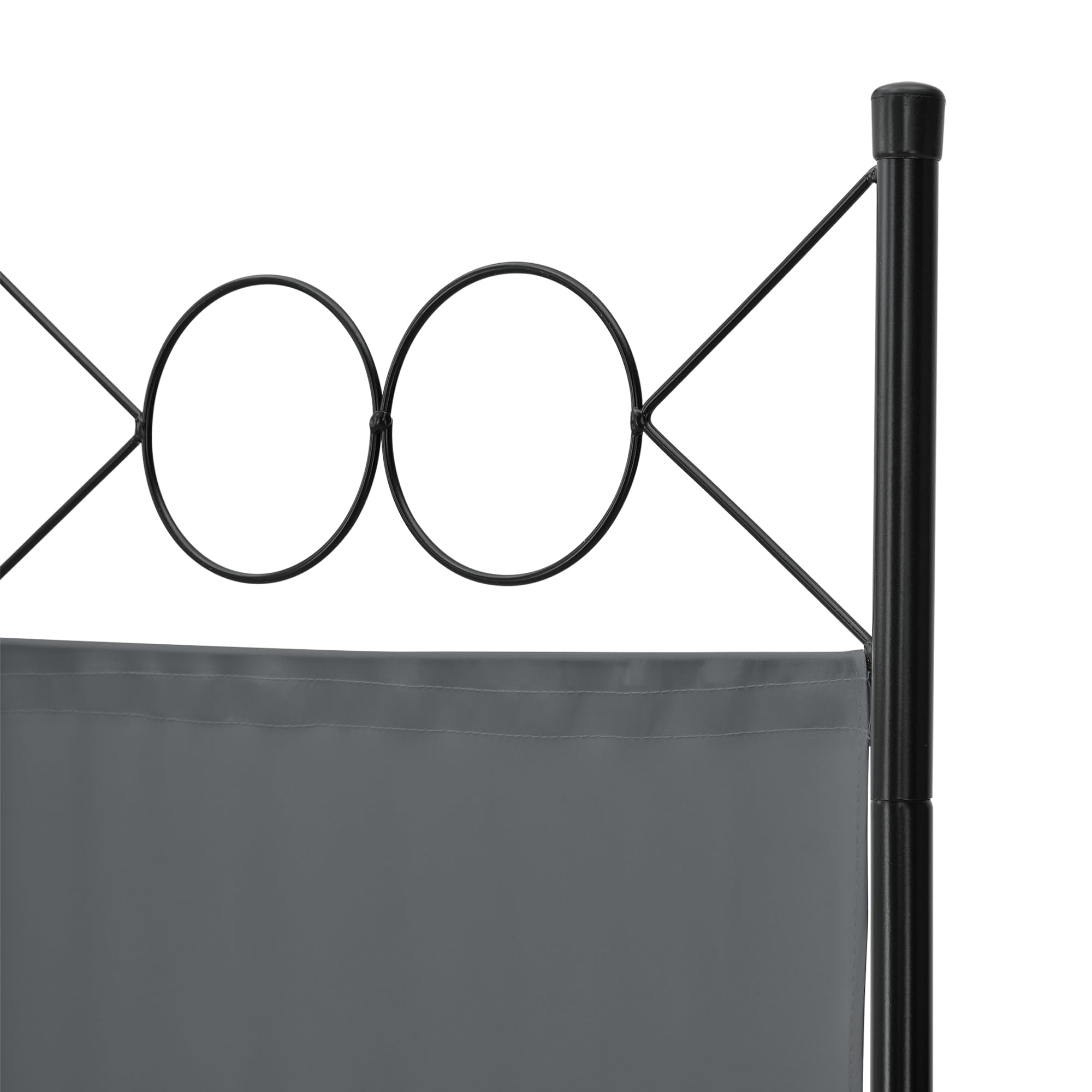 [en.casa] Paravento Pieghevole per Interni e Esterni in 4 Pannelli Separè Decorativo Parete Divisoria per Camera da Letto Spogliatoio Terrazza 171 x 160 cm Telaio in Acciaio - Grigio Scuro