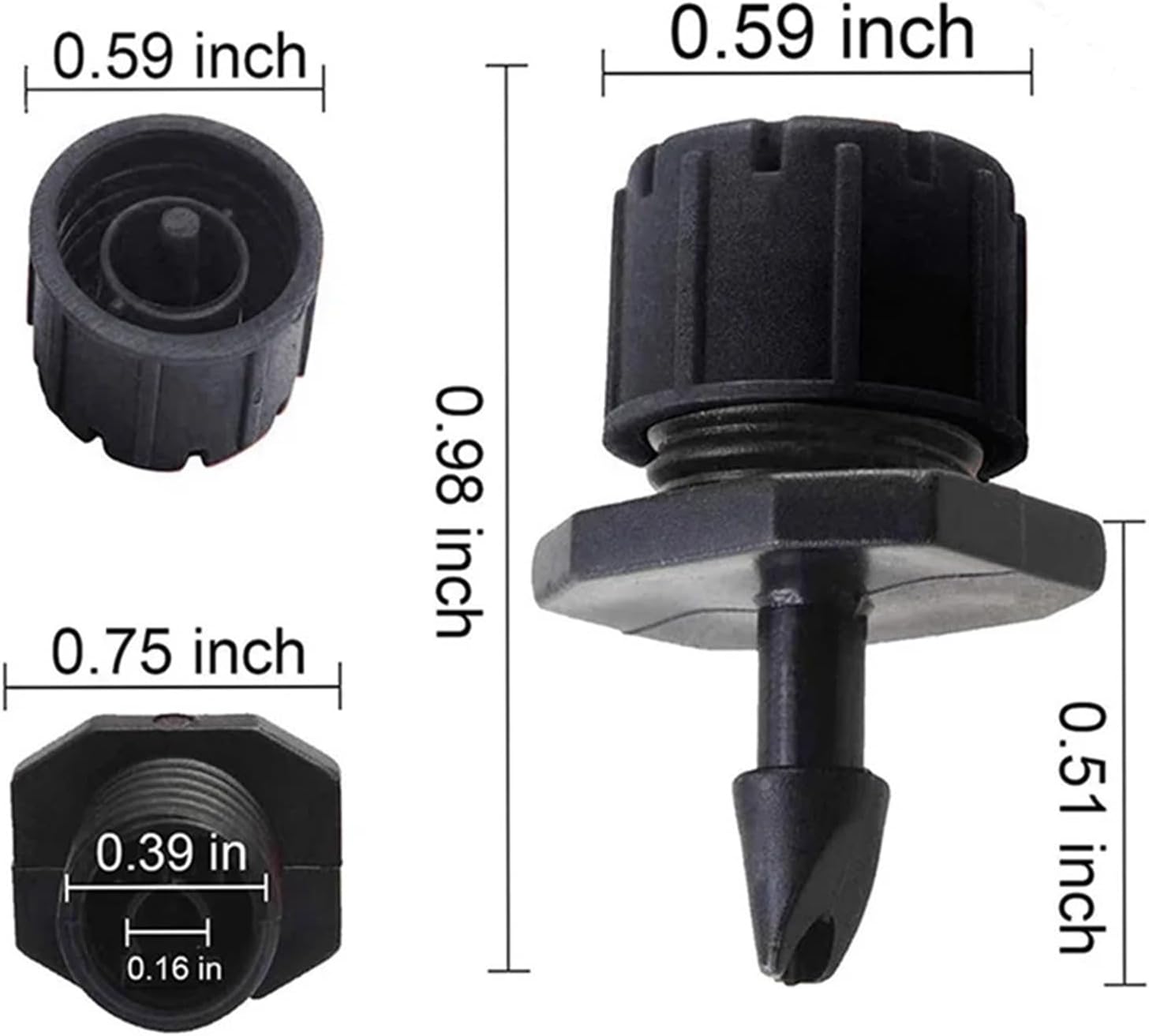 Drip Irrigation Emitters 300Pcs Adjustable Irrigation Drippers Sprinklers 1/4 Inch Emitter Dripper Mini Drip Irrigation Sprinklers