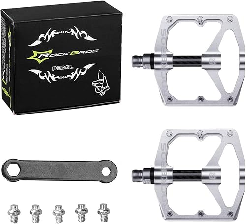 Miniatura 7 de Rock BROS Pedales de bicicleta de montaña Pedales planos 916 Pedales de bicicleta de carretera ligeros Pedales de bicicleta de carretera de fibra de