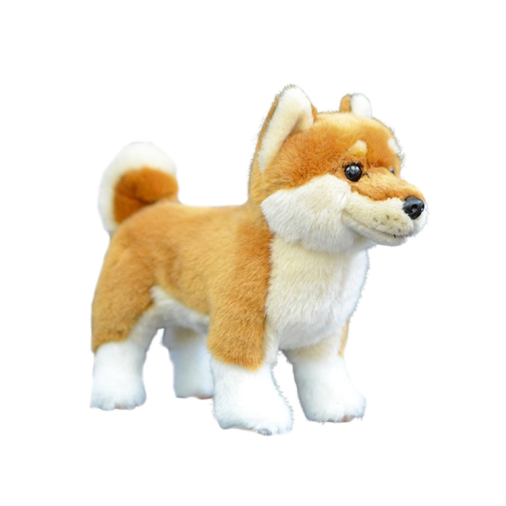 RLOMUTE Shiba Inu Plush Toy Soft - Shiba Inu Pillow Cute Shiba Inu Realistic Animal Toy-28cm/11”, Unique Shiba Inu Plush Toy Model Doll Children’s Gift (yellow)