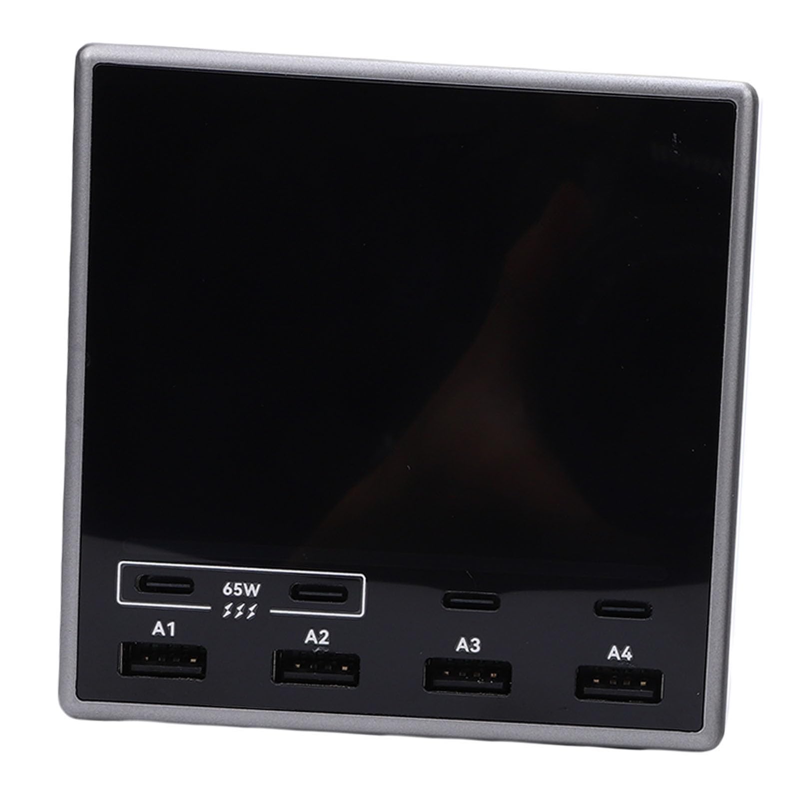 Cocoarm Stazione di Ricarica USB da 80 W, Stazione di Ricarica USB C per PC ABS con 4 Porte A 4 C, Display LCD Hub di Rapida per Scrivania, Casa, Ufficio, Viaggi, per Laptop, Tablet, Telefoni (Spina