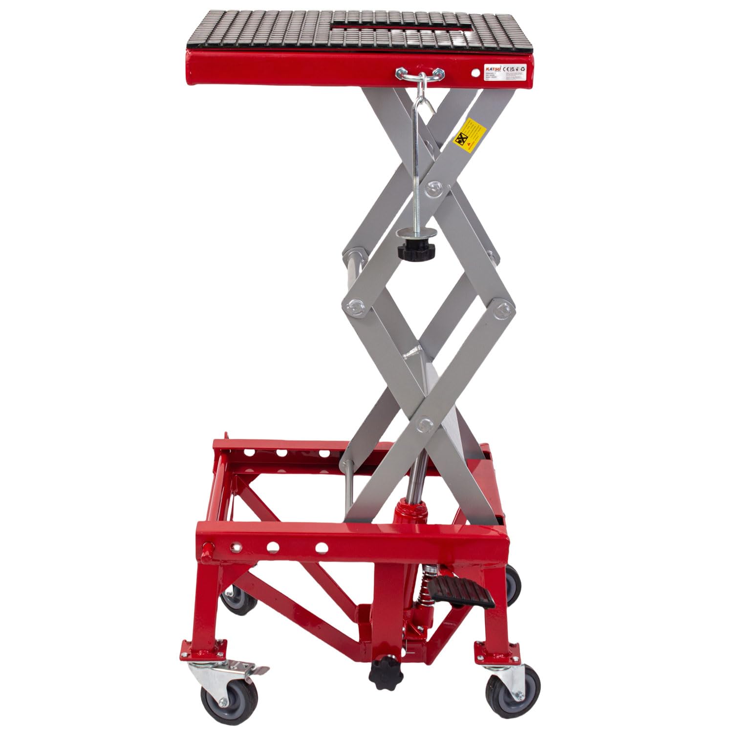 KATSU Tools Cavalletto Idraulico Alzamoto con Ruote, 135 kg