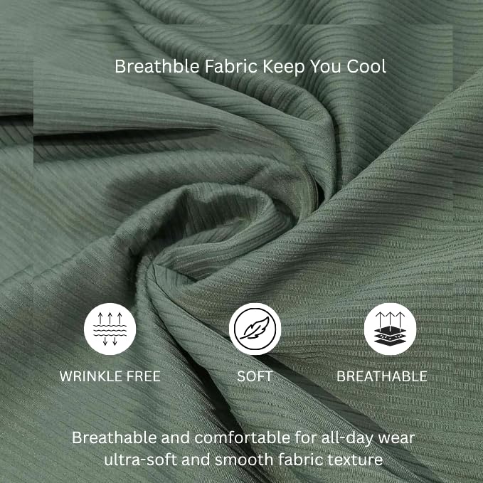 Image of GRECIILOOKS Men's Formal Button Down Shirt - Slim Fit Polycotton Shirt's for Men | Textured Full Sleeve| Business & Meeting Ready (Available in Plus Size)