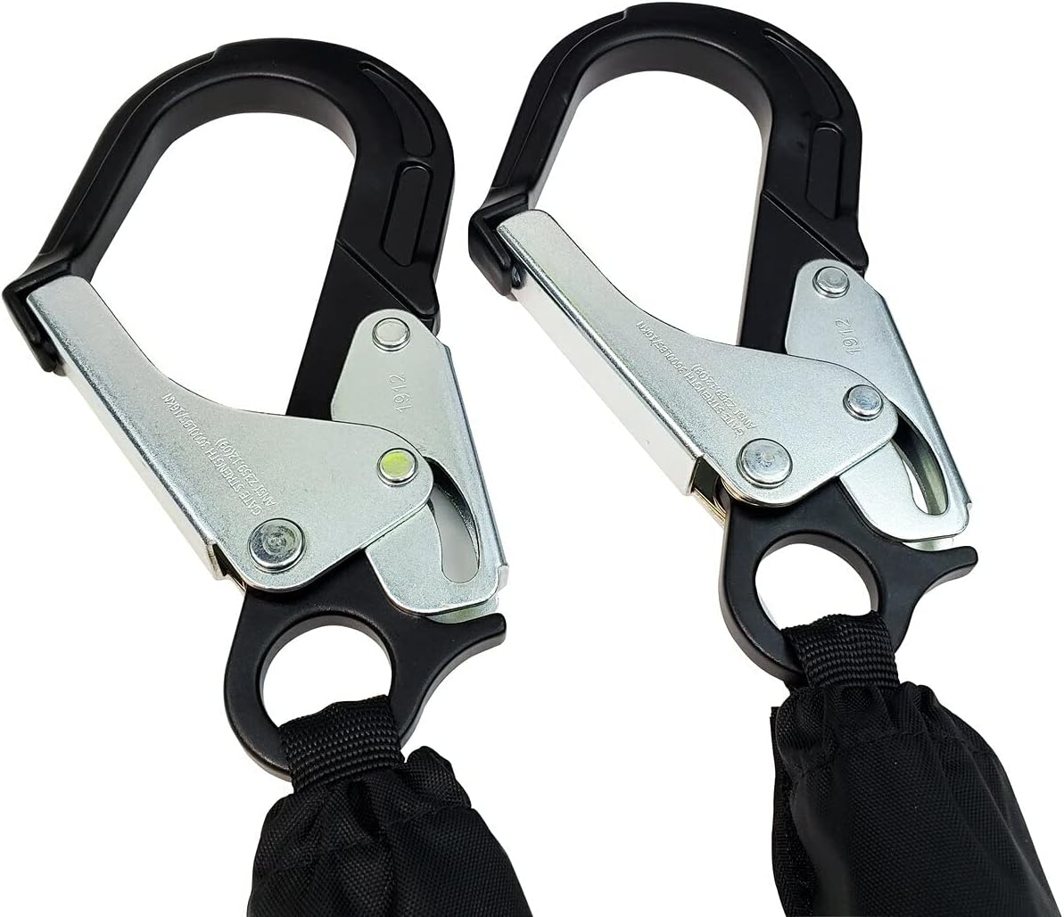 Frontline RPA062RA 6' Aramid Web Twin Leg SRL with Aluminum Rebar Hook Ends | 310 lbs Capacity | Lightweight & Durable | Aramid Fiber Webbing | ANSI & OSHA Compliant | ISO Lab Tested