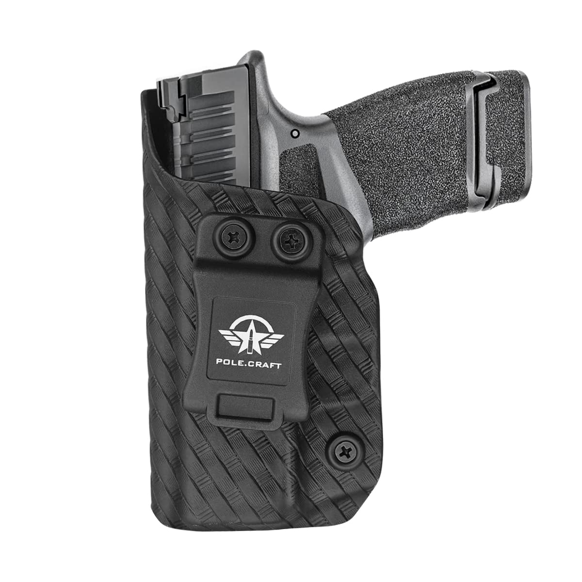 Hellcat Holster, Carbon Fiber Kydex Holster IWB for Springfield Armory Hellcat Pistol Case Pocket - Inside Waistband Carry Concealed - Gun Accessories Pouch (Black, Left Hand)