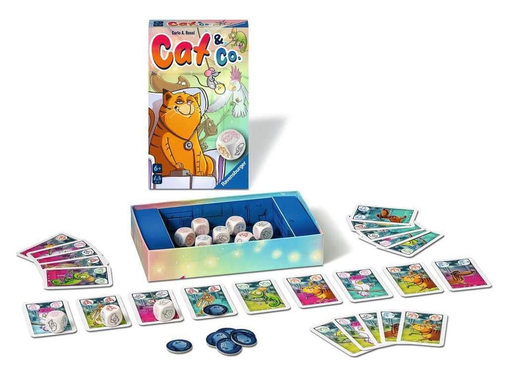Ravensburger - Cat&Co, Juego de Mesa de Viaje, 2-5 Jugadores, 6+ Años