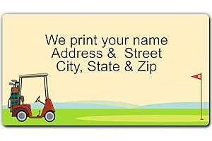 Stonehouse Collection Golf Address Label: Personalized Waterproof Golf Club Labels