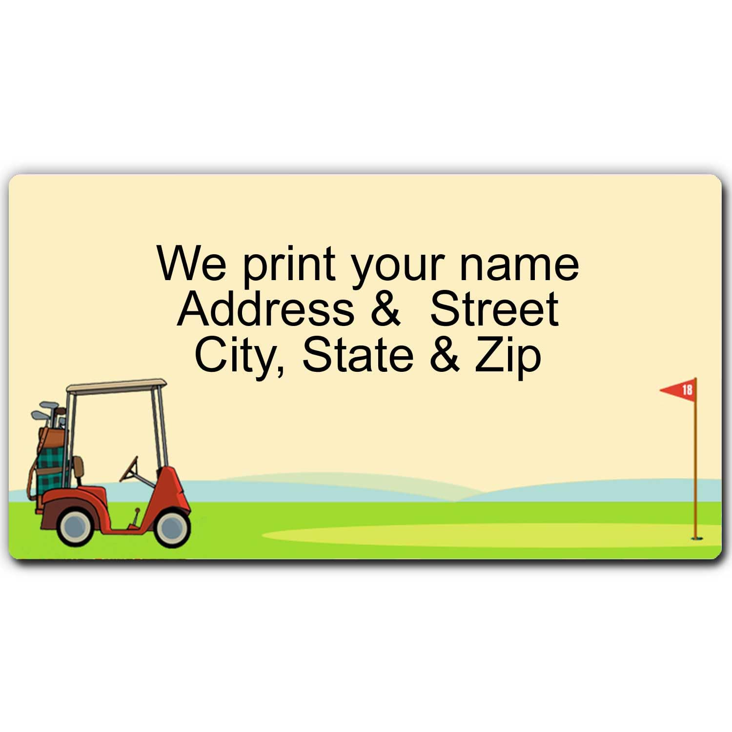 Stonehouse Collection Golf Address Label - Customized Return Address Label - 90 Personalized Golfing Labels (Golf Cart)