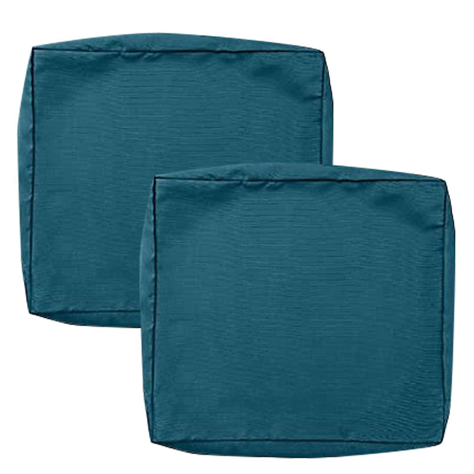 SK Studio Patio Cushion Covers Replacement, 2 Pack Waterproof Outdoor Furniture Seat Cushion Slipcover with Zipper for Garden and Backyard, Dark Green