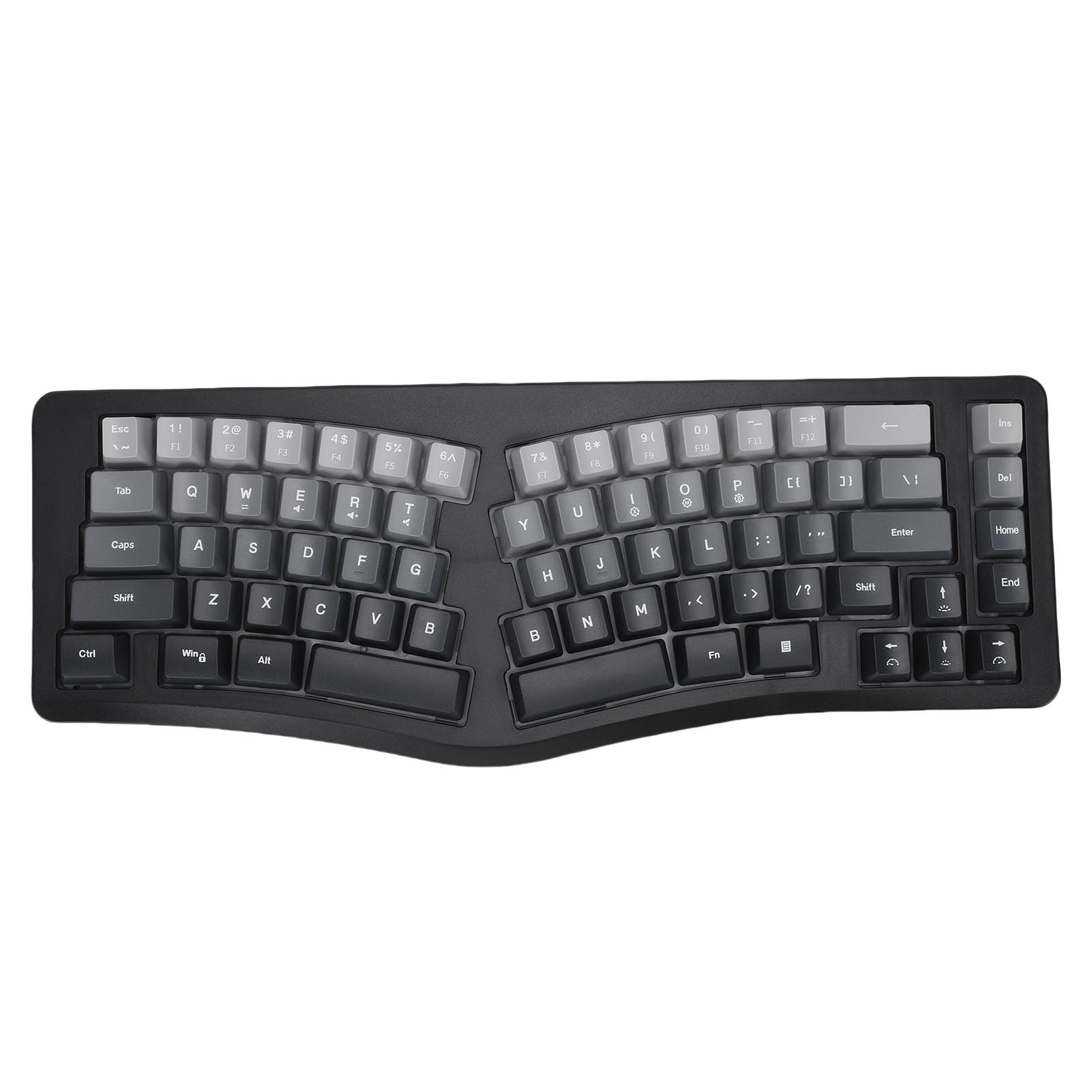 Tastiera da Gioco Ergonomica Cablata USB, Retroilluminazione RGB a 69 Tasti con Disposizione dei Tasti Divisa, Angolo di 166°, per OS X