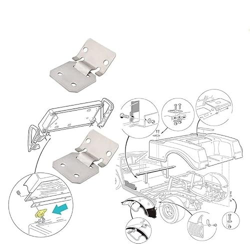 Viefow Seat Hinge Bottom Cart Plate Set For Club Car Golf Carts 1979-Up Gas Electric #TOP3