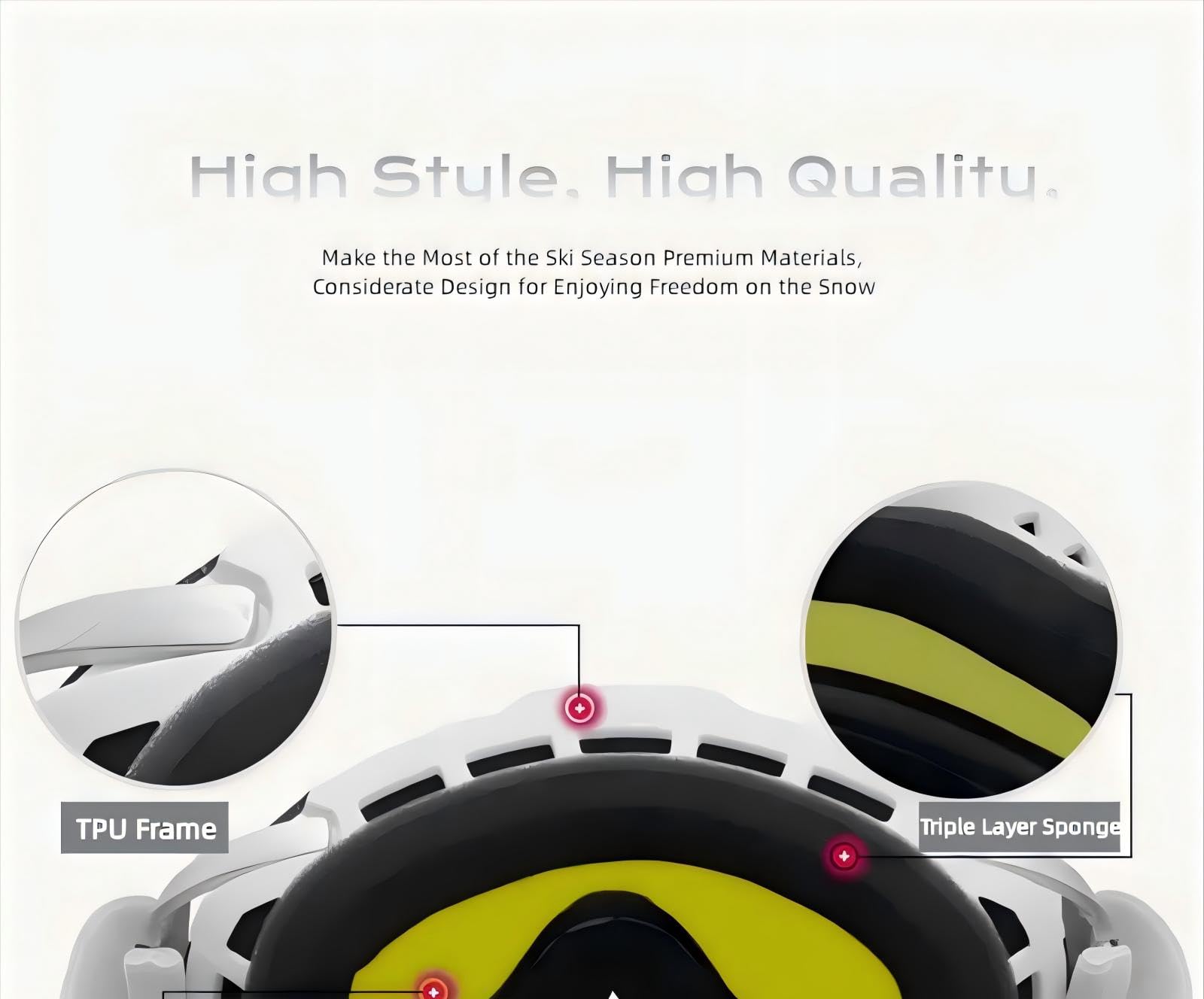 Lunettes de ski d'hiver à double sphère, lunettes de ski d'extérieur, hommes et femmes peuvent porter anti-buée, coupe-vent et protection, peuvent porter des lunettes de ski pour la myopie, afin que