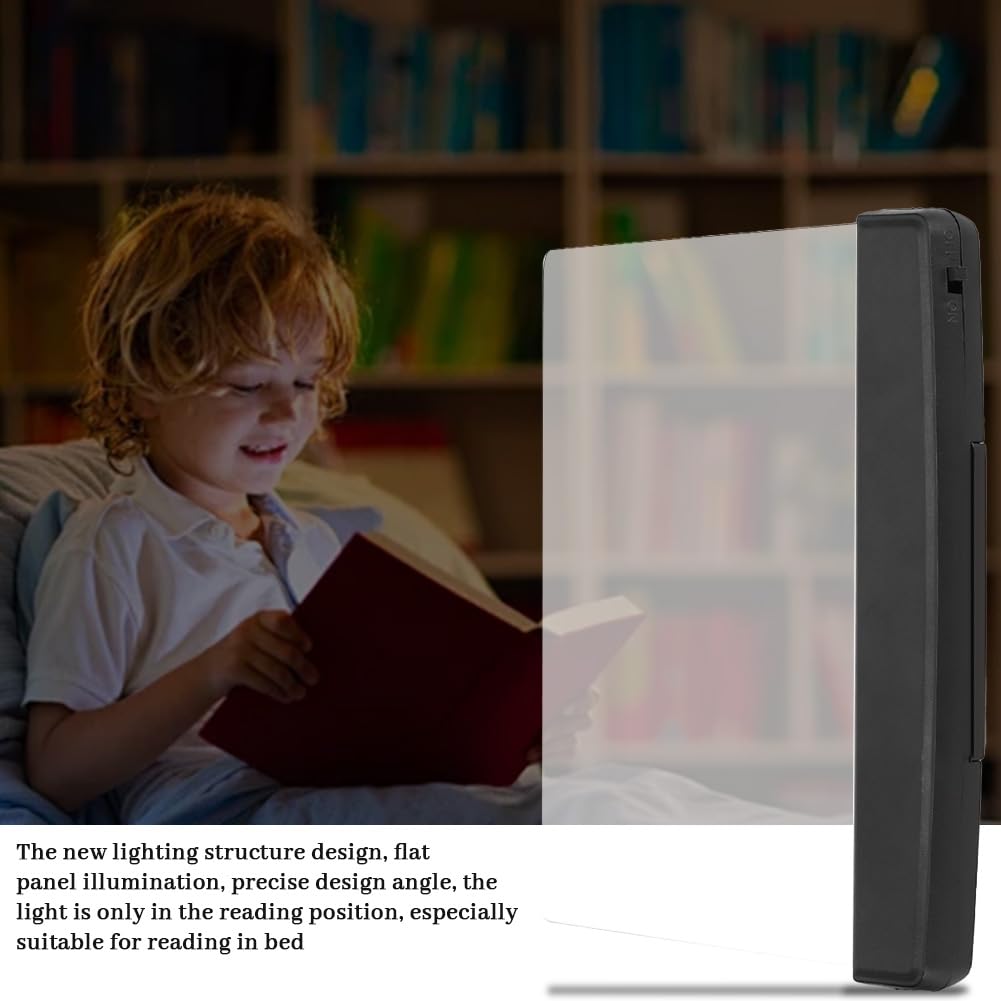 Luces Planas para Libros, Luz de Libro Plana LED, LED de Bajo Voltaje Lámpara de Lectura de Libro de Panel de Protección de Ojos, Home Luces Planas para Libros para Leer por la Noche en la Cama