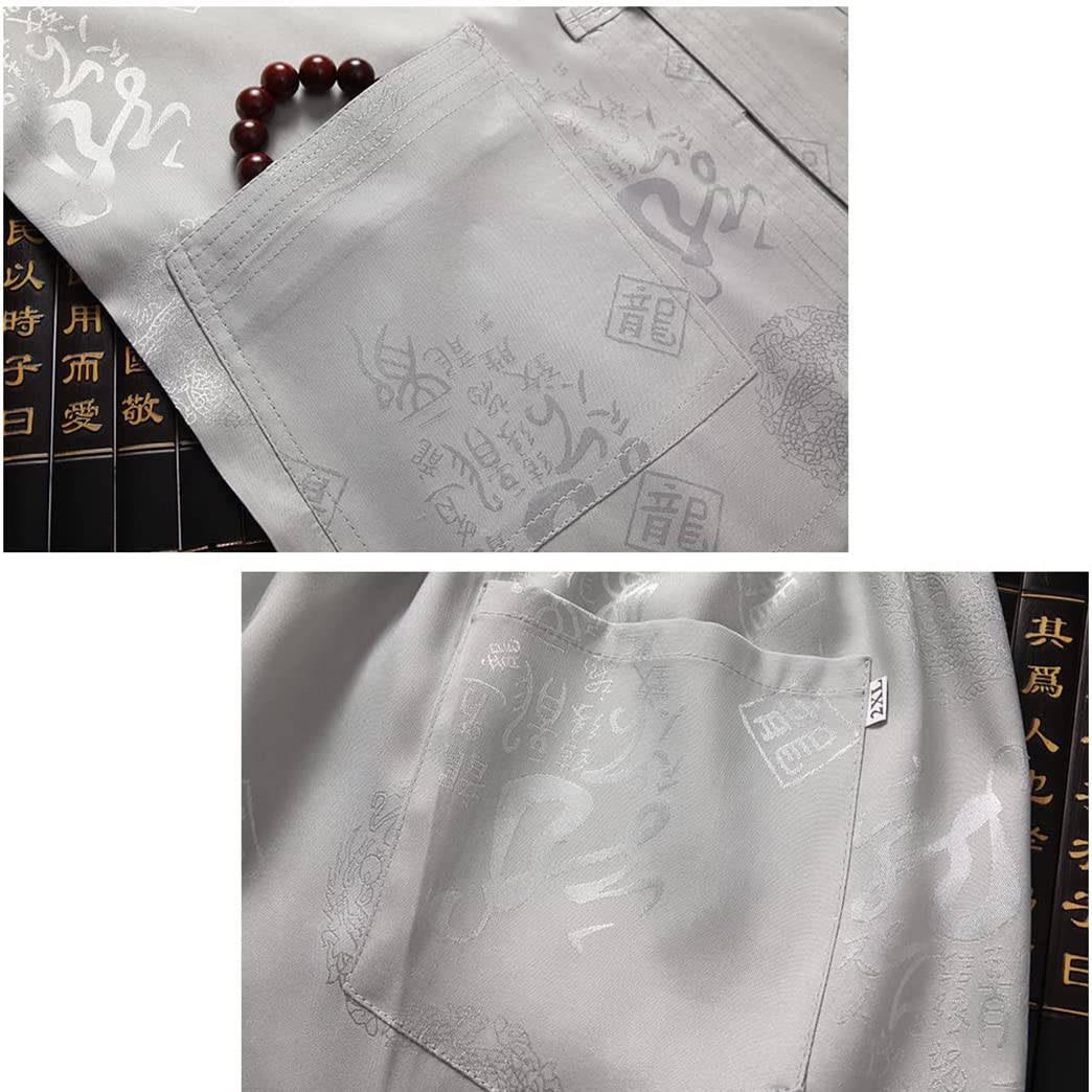 Arti Marziali Kung Fu Uniforme a Manica Corta Pantaloni Tange Abiti Cinesi Abiti Tradizionali Manica Lunga,Tai Chi Ala Chun Camicia da Allenamento Abbigliamento Red-XL