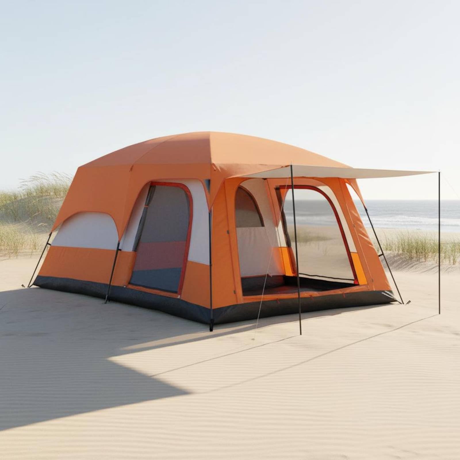 Tenda da Campeggio Impermeabile Multi Ambiente con Due Stanze Area Living Ariosa Tessuto Oxford 210D a Doppio Strato Protezione Solare 50+ E