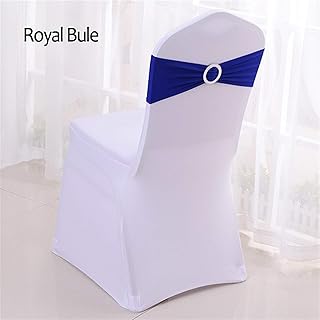YAYANG Cinturón 50 unids/Lote Silla de Spandex con Silla de Spandex Bandas con Hebilla Deslizante para Decoraciones de Boda sillones de sillones Arco Moda (Color : Royal Blue)