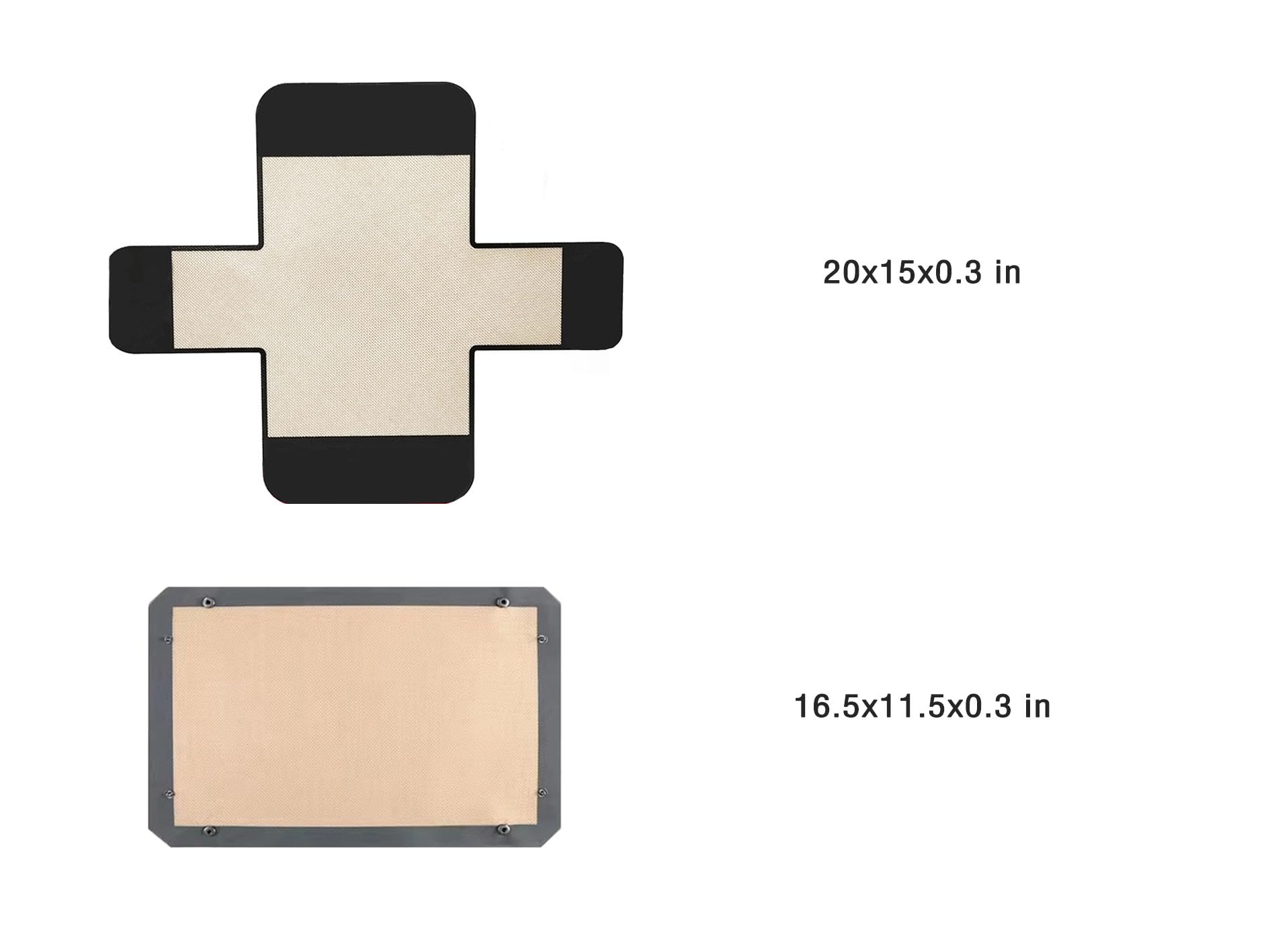 2pcs Baking Mats, Silicone Baking Mat with Button, Silicone Bread Loaf Pan Liner, Reusable Nonstick Baking Mat Set for Cookies/Bread/Cake/Roast Chicken