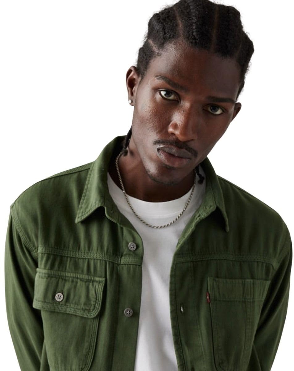 Levi's Homme Chemise décontractée Auburn Worker avec Col à Pointe, Relaxed Fit