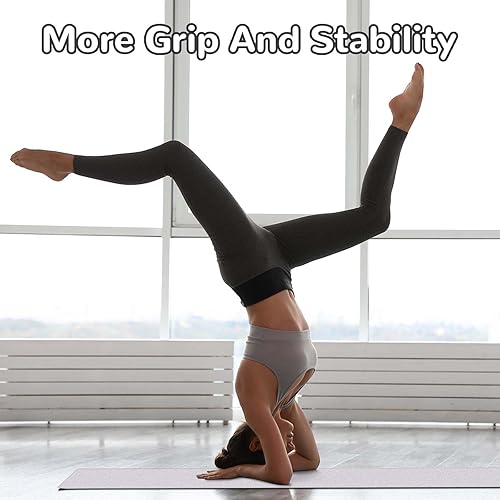 Miniatura 6 de Peryiter Paquete de 2 toallas de yoga caliente de 72 x 24 pulgadas con punto de agarre, toallas de fibra adhesiva antideslizantes para yoga