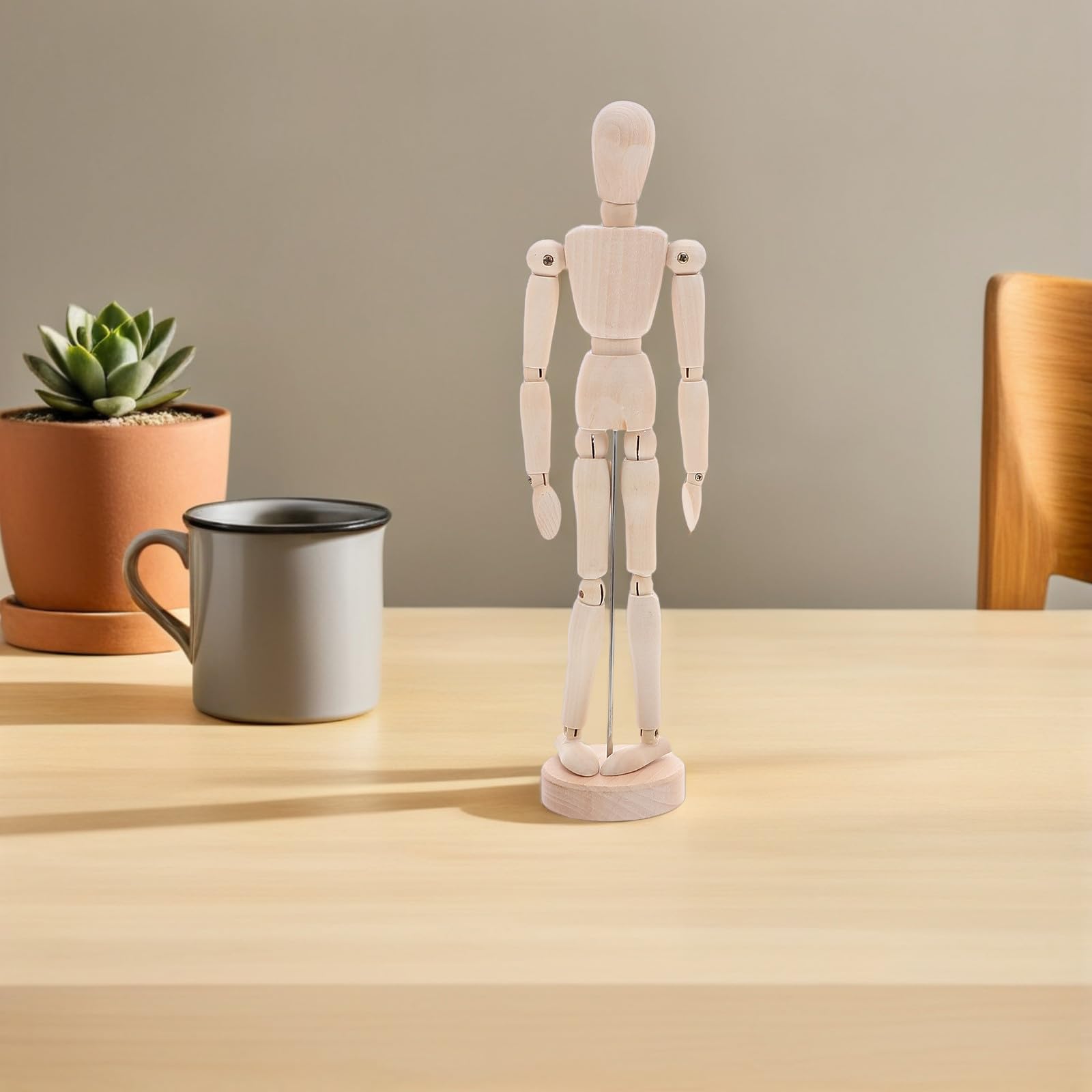 Veemoon 5 Pièces Mannequin de Croquis Articulé en Bois avec Support Stable, Modèle de Dessin pour Artistes, Articulation Précise pour Observation Multiangle et Pratique du Dessin