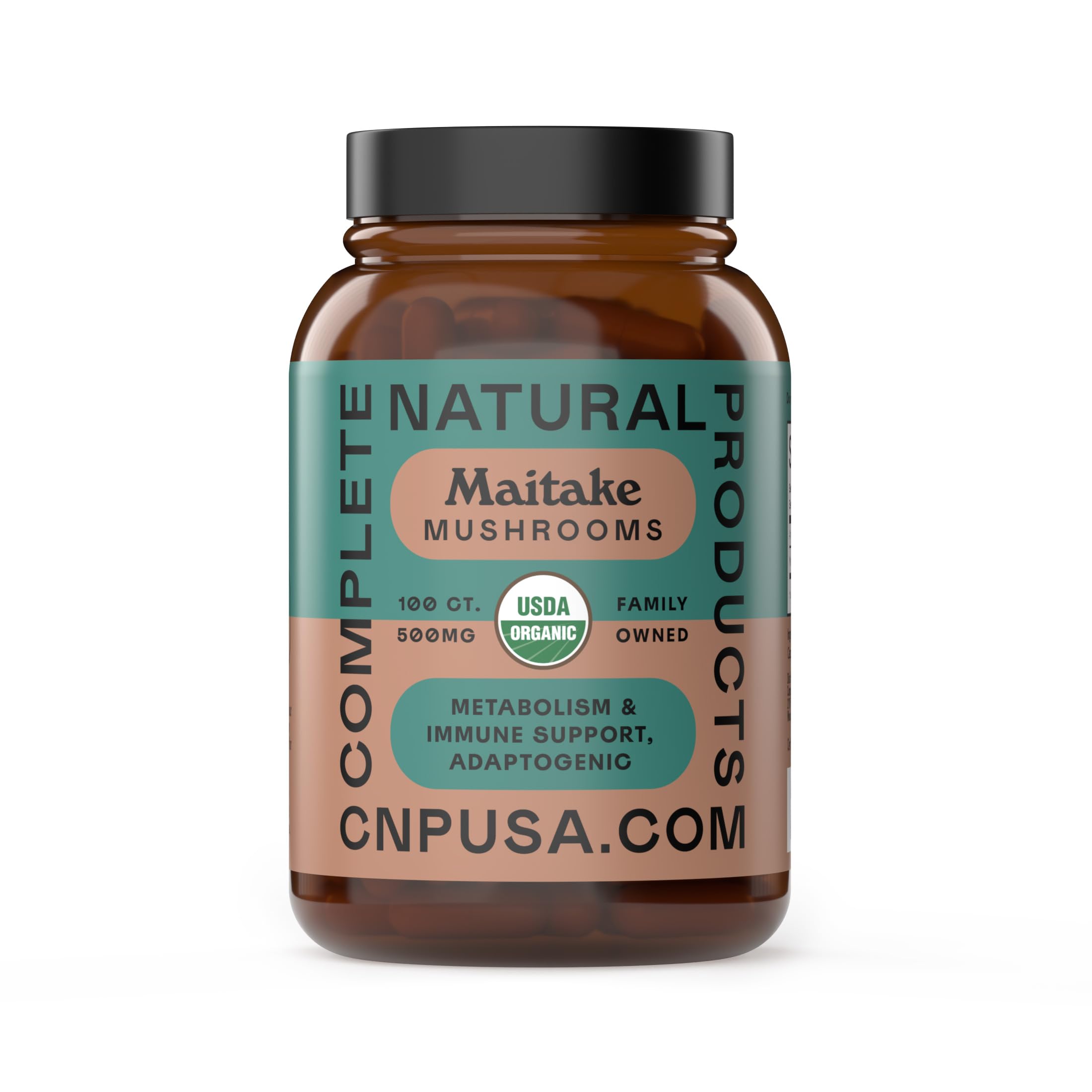 Complete Natural Products Organic Maitake Mushroom Capsules - 100ct, Immune Strength, Vegan, Non-GMO, Gluten Free