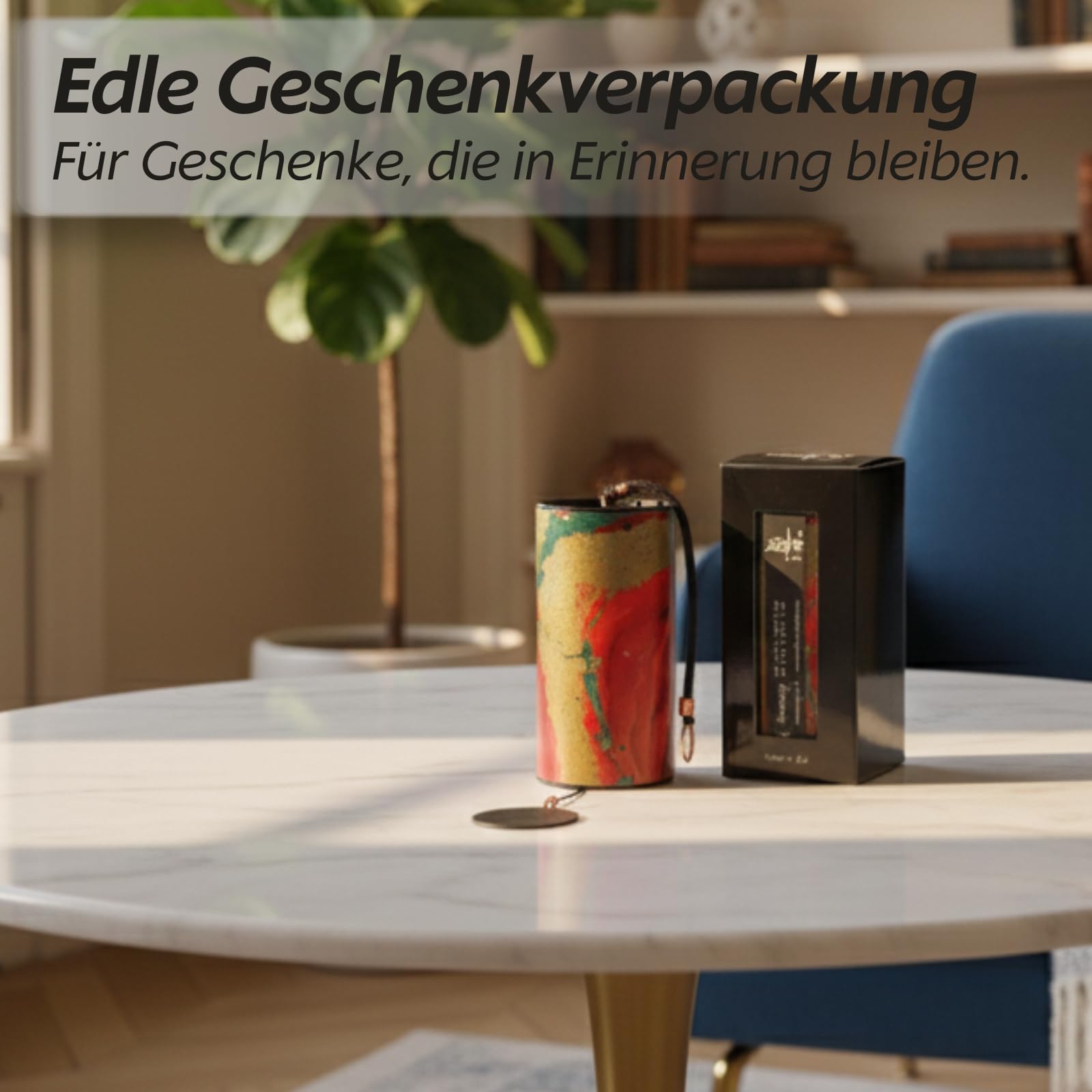 Zaphir Klangspiel Sunray Sommer | Windspiel Geschenkverpackung in Schwarz - Chimes als Geschenk für Yoga, Kinder und Meditation in Rot