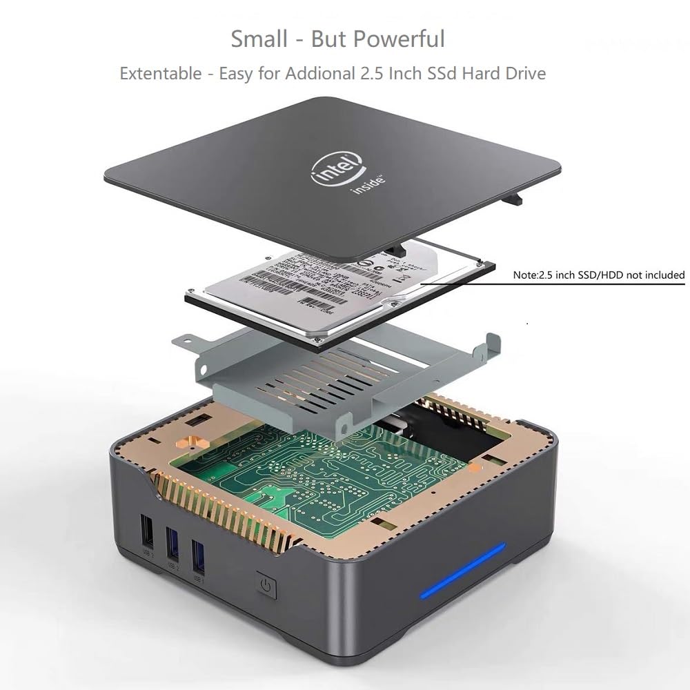 Mini PC, Intel (R) N95 Procesador 8GB DDR4 Memoria de Alta
