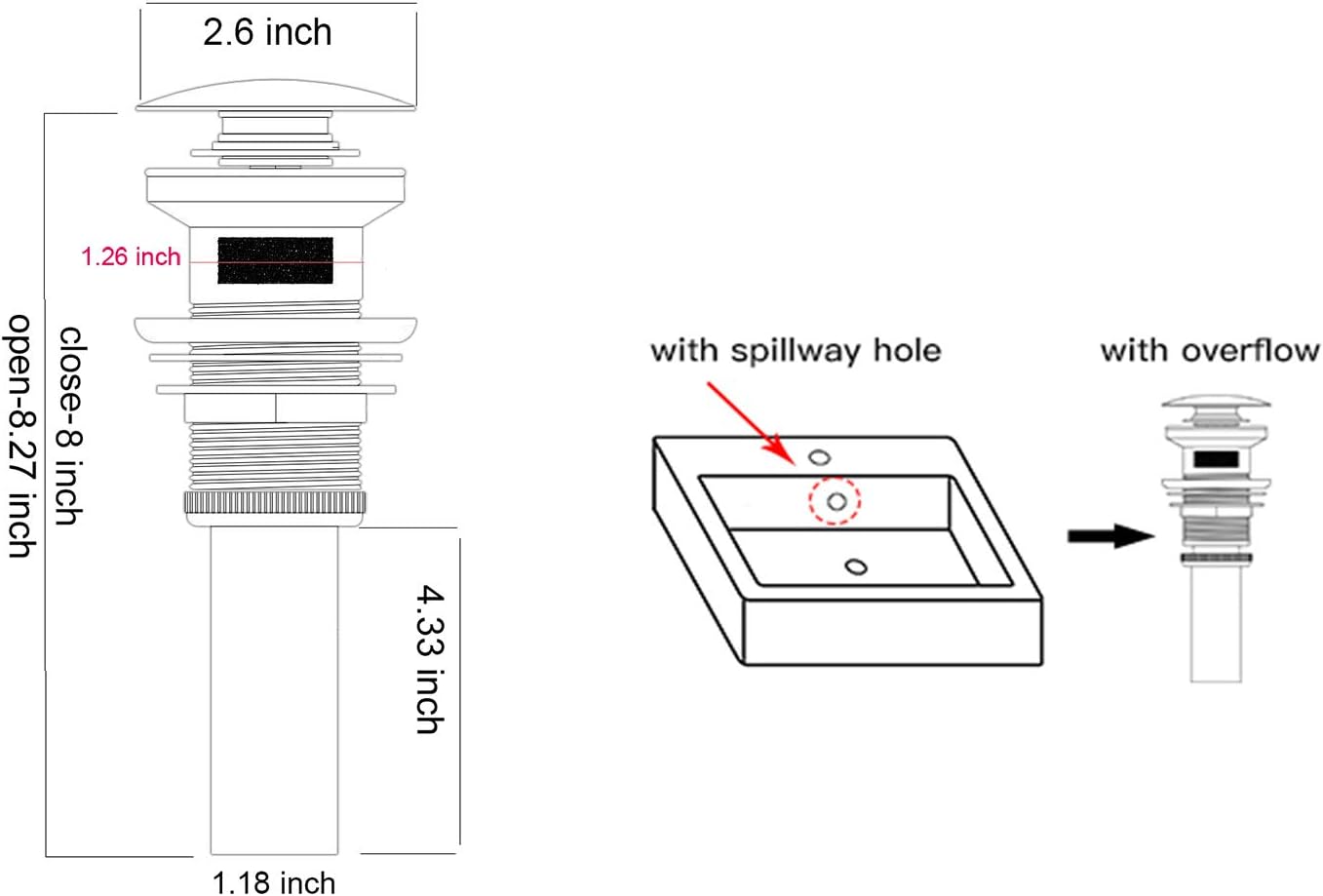 Bathroom Faucet Touchless Sensor Black Kitchen Faucet Electric Motion Bathroom Sink Drain Strainer with Overflow Vanity Sink Pop Up Drain Stopper Black