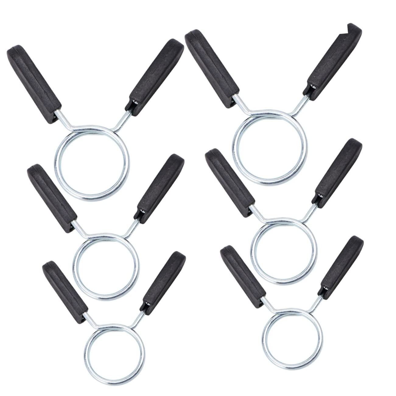 KOMBIUDA Barbell Spring Clip Collar 6Pcs Black Plastic for Gym Powerlifting