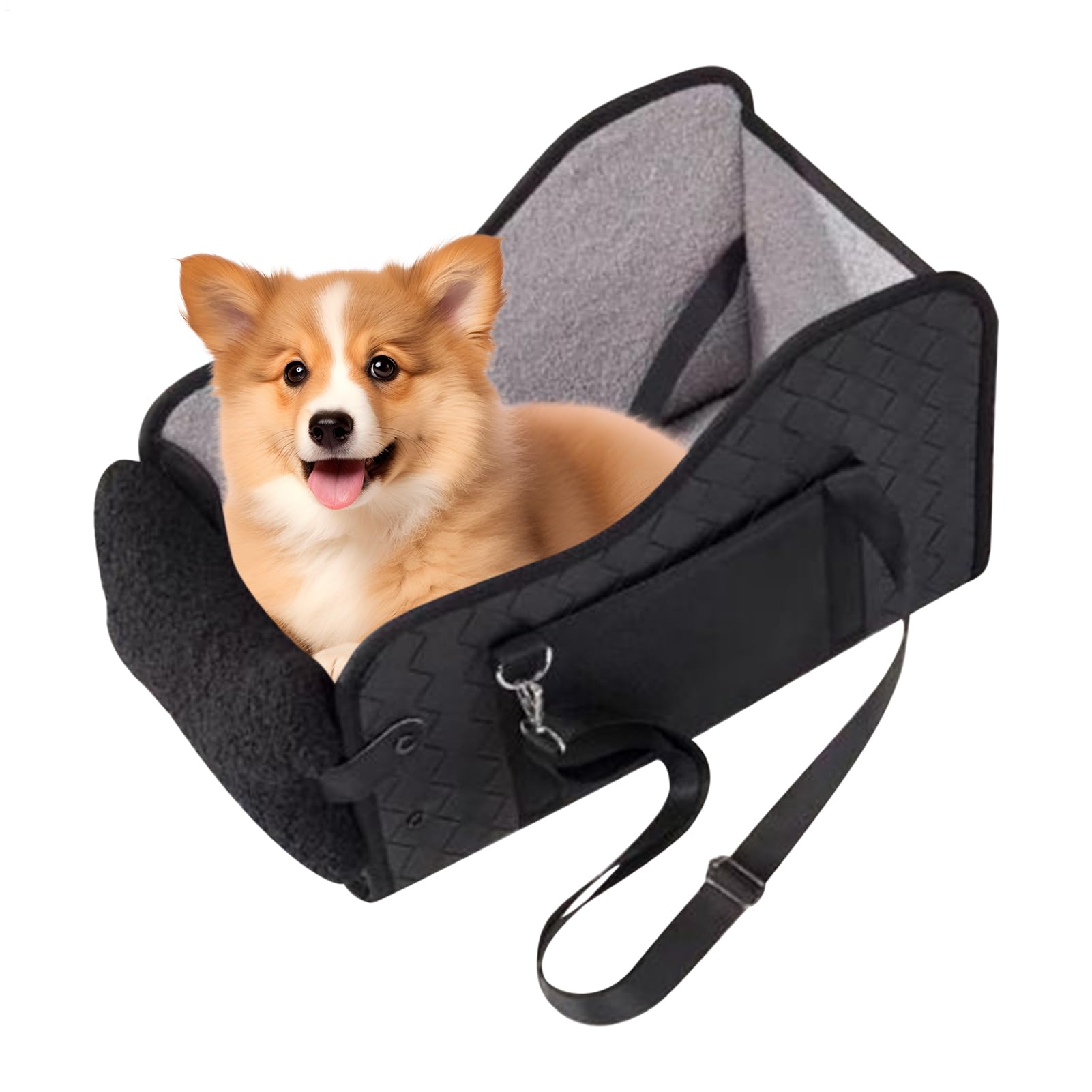 Siège Auto Chien pour Console Centrale Siège Pour Chiens Jusqu'à 6 Kg | Coussin de Transport Pliable et Portable pour Poussette Extérieur Arrière de Voiture