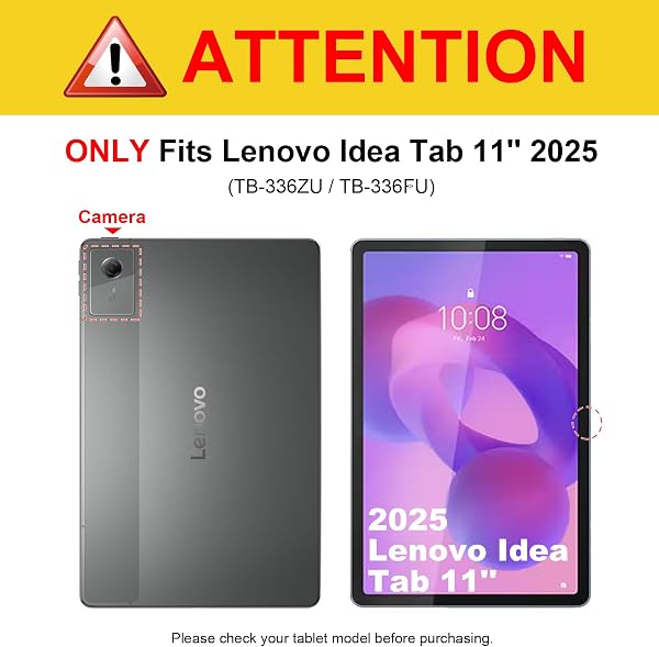 FINTIE Custodia per Lenovo Idea Tab 11 Pollici 2025 (Modello TB-336ZU/TB-336FU) con Portapenne, Sottile Leggero Case Posteriore Opaca Traslucida Cover con Auto Sveglia/Sonno, Nero - 2