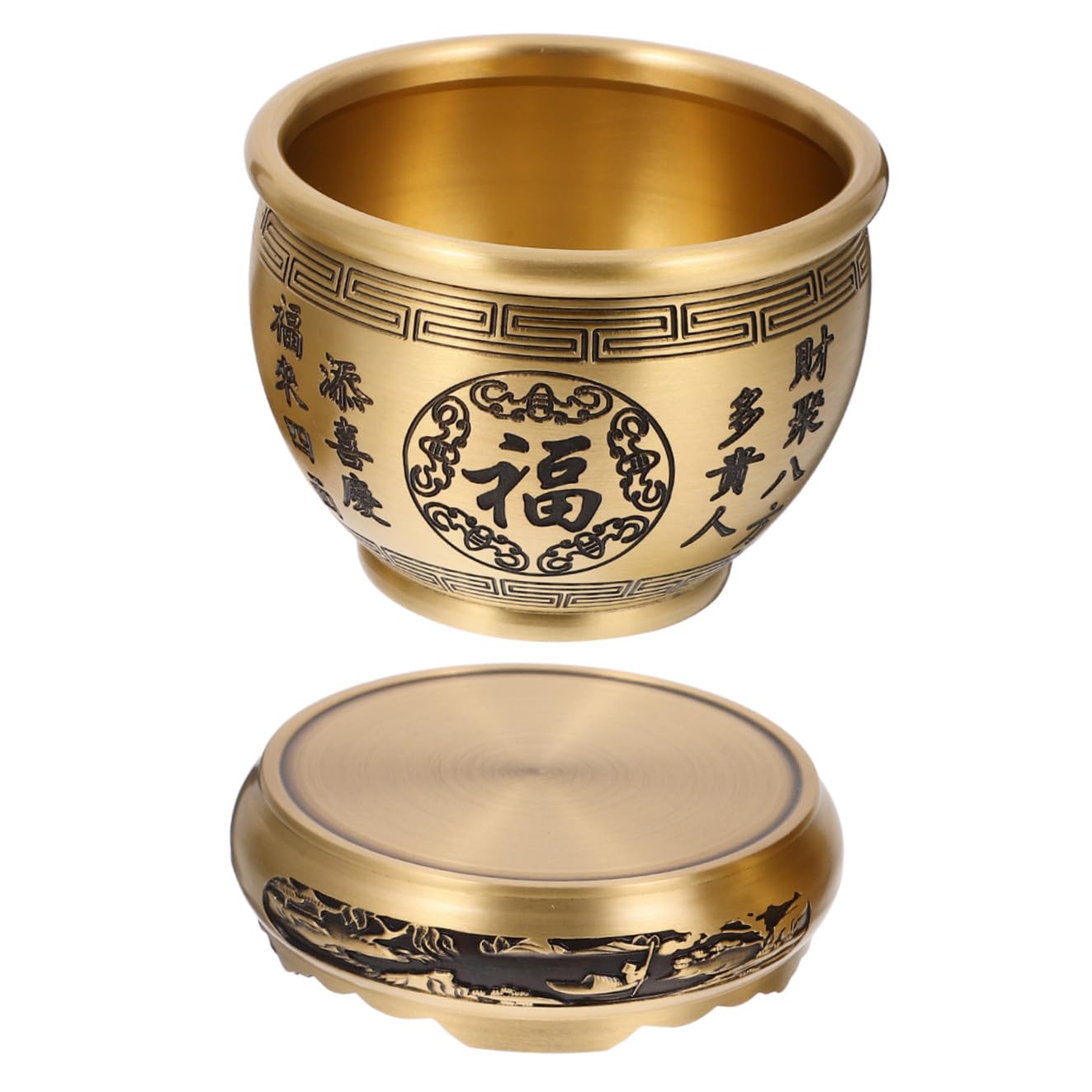 Cuenco de riqueza de latón dorado antiguo VALICLUD almacenamiento multifuncional mesa oficina