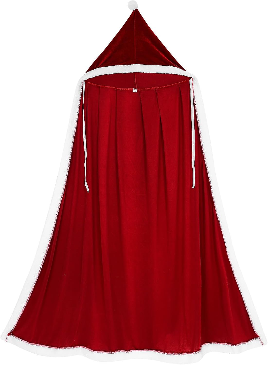 Women's Christmas Cape with Hooded Design, Warm and Cozy Polyester Santa Cloak for Dress and Outdoor Winter Holiday Costume, Elegant Traditional Xmas Style Velvet Robe