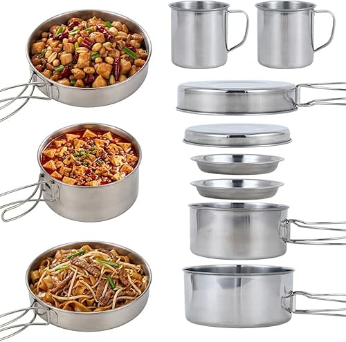 BeGrit Backpacking Camping Cookware Mini Picnic Camping Cooking Mess Kit
