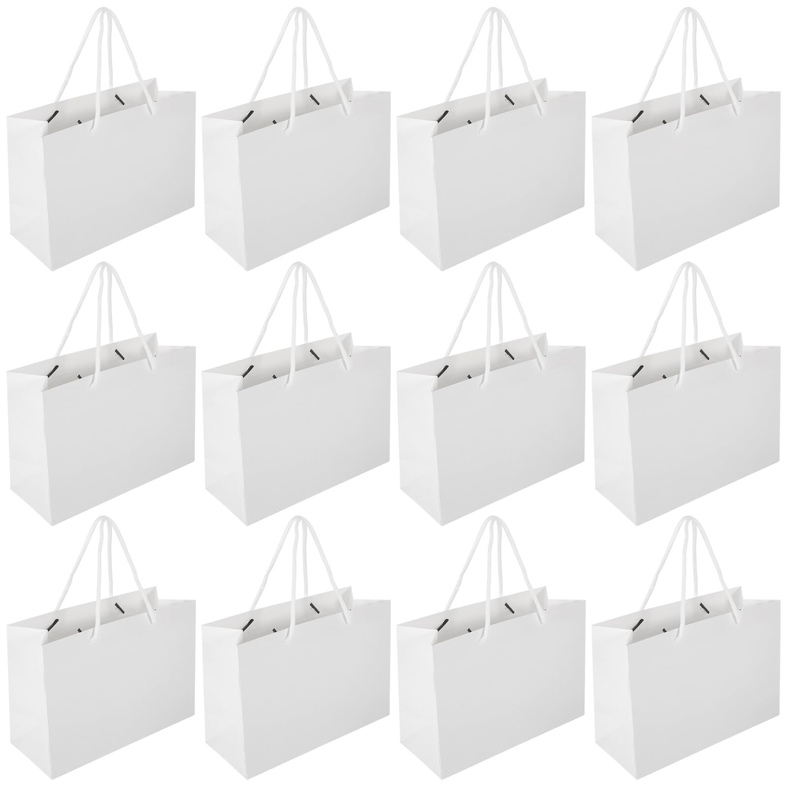 ELAYARD 20 Bolsas de Obsequio de Papel Kraft con Asa Tamaño 24X17X10 CM para Cumpleaños Fiestas y Bodas Bolsas de Embalaje Reutilizables para Dulces Galletas y Pequeños