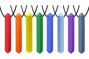 GNAWRISHING Sensory Chew Necklace - 8 Pack of Autistic-Friendly, Food-Grade Silicone Necklaces...