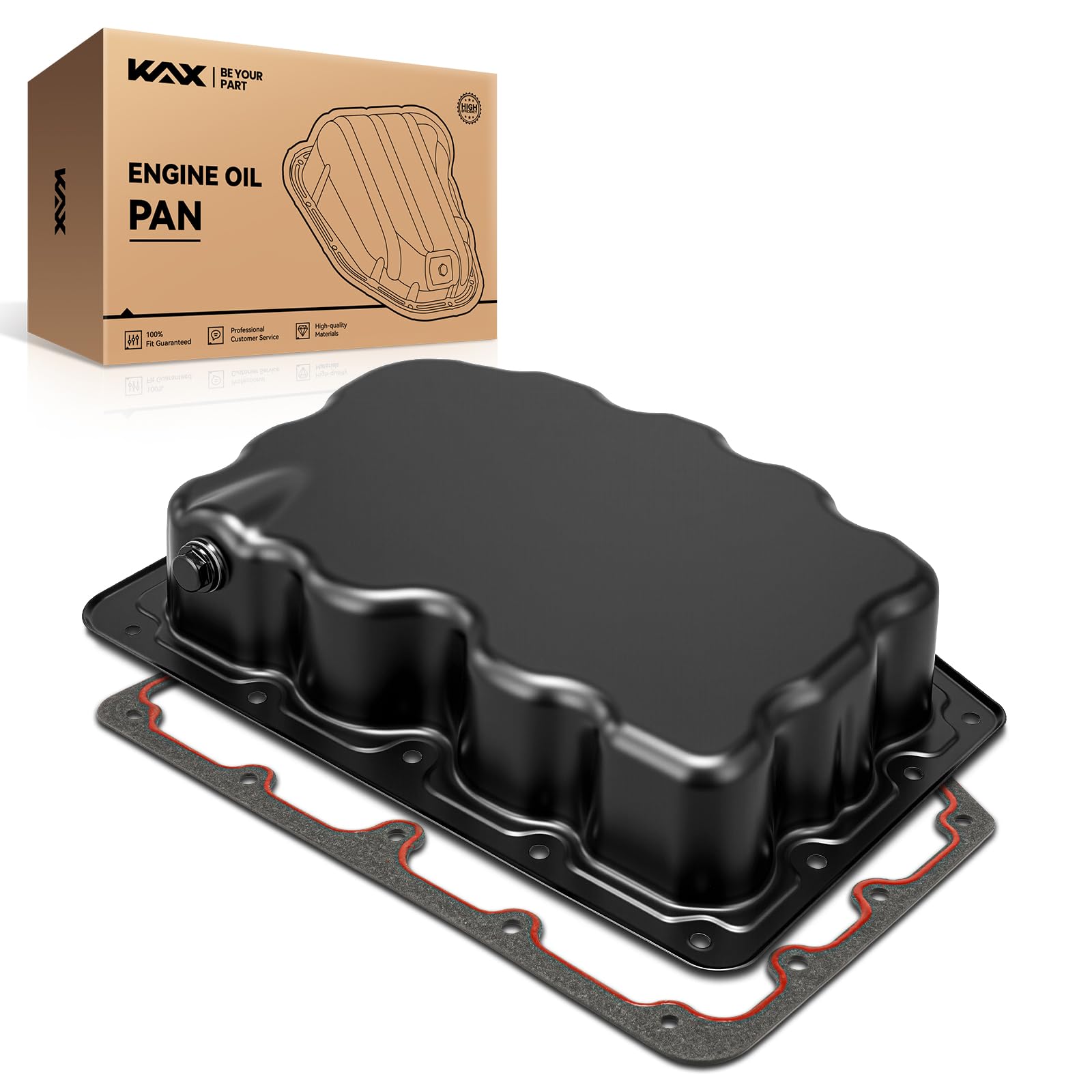 KAX Engine Oil Pan Fit for Ford F-250/F-350/F-450/F-550/F-600 Super Duty | FP64A with Drain Plug &amp; Gasket for 2011-2025 F-250/F-350/F-450/F-550 Super Duty 6.7T, 2020-2024 F-600 Super Duty 6.7T